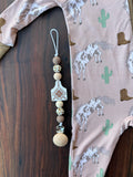 Cow Tag Pacifier Clip